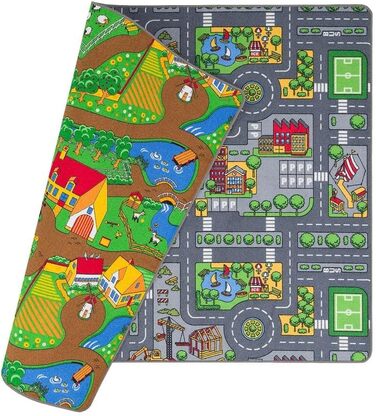 Килим Pergamon Street Килим двосторонній дитячий ігровий килимок для дитячої кімнати та ігрової кімнати 100х165 см Duoplay