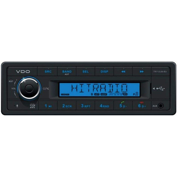 Автомобільна радіостанція VDO 12 вольт Bluetooth, тюнер RDS, MP3, WMA, USB, 12 В TR712UB-BU