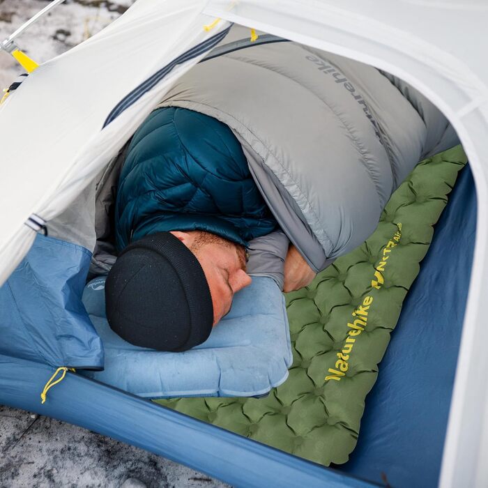 Килимок для кемпінгу, ультралегкий, 4 сезони (15), самонадувальний, з надувним мішком, міцний, високий коефіцієнт теплоізоляції, висока ізоляція, для зими, прямокутний - 196*64, 4.6R -