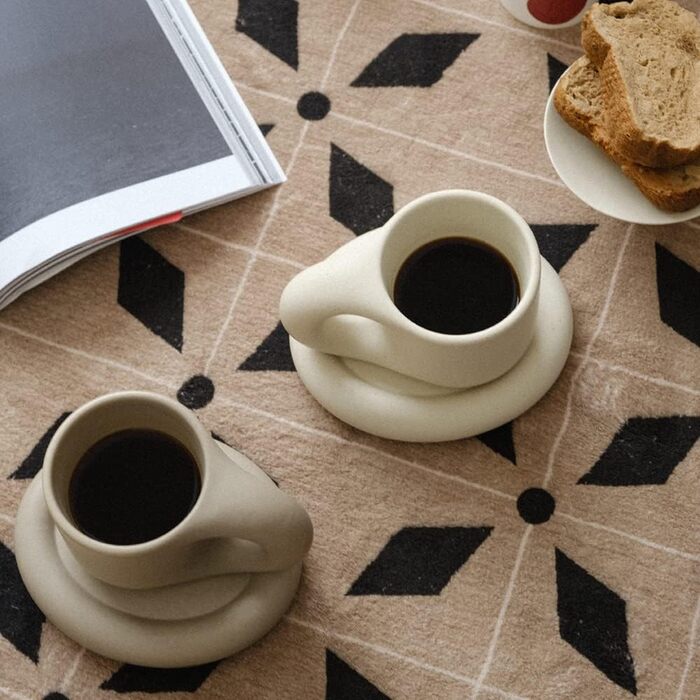 Вишуканий набір керамічних кухлів 9 унцій, набір кавових кухлів, кружка для еспресо, чашка латте макіато, кружка, кавова кружка кр