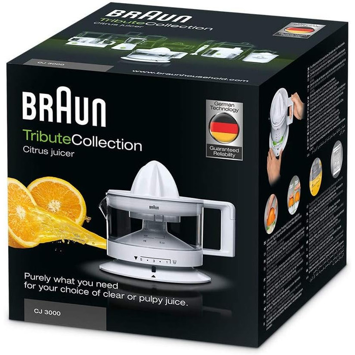 Соковижималка для цитрусових Braun Household Tribute Collection CJ 3000 (20 Вт, 0,35 л) біла