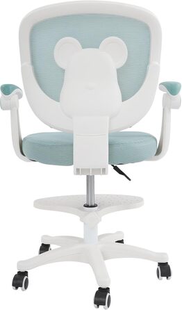 Дитячий письмовий стілець з регулюванням висоти, регульованими підлокітниками, обертовий стілець/підлітковий стілець з підставкою для ніг, регульований письмовий стілець для дітей віком 6-18 років (світло-зелений)