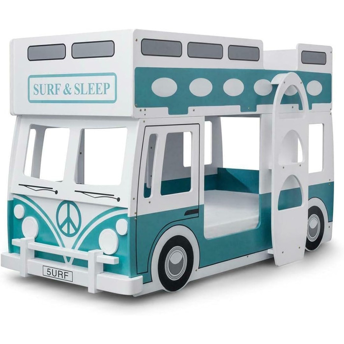 Спальня FSYM з двоярусним ліжком, сучасне двоярусне ліжко, масивне, зелене, біле, 91 см, односпальне ліжко для дітей