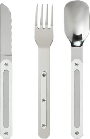 Набір фіксованих столових приборів 12H34 Jungle з виделкою, ножем та ложкою - Столові прибори з нержавіючої сталі - Магнітні столові прибори на винос - Дорожні столові прибори Компактні, міцні та елегантні