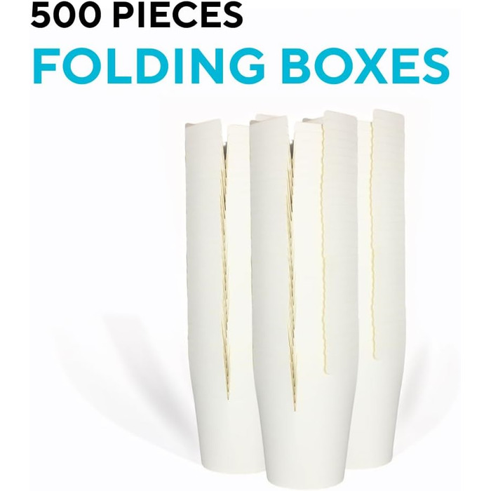 Коробки для локшини Enpack білого кольору, 750 мл/26 унцій, виготовлені з міцного крафт-паперу, 500 штук - Штабелювані, багаторазово закриваються, екологічні азійські коробки для транспортування азійської локшини та інших страв на винос. Білий колір, 26 у