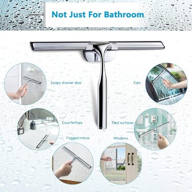 Ракель для душу Love-KANKEI Ракель для душу з нержавіючої сталі з гумовою губкою, включно з 1 запасною губкою та 1 гачком