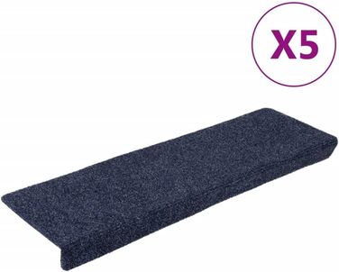 Сходинки, що клеяться, поліпропіленовий матеріал, шумопоглинальний килимок для сходів, можна прати в пральній машині, нековзні, 65 x 21 x 4 см (5 шт.) Антрацит 732