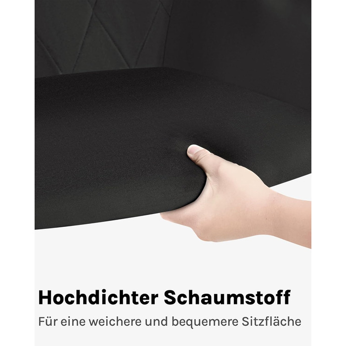 Комплект із 2 обідніх стільців з підлокітниками та спинками, для їдальні, вітальні, кухні, м&39які кухонні стільці з оксамитовим покриттям, металеві ніжки, чорний, комплект із 2 шт.