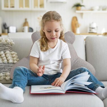 Подушка для читання Mingfuxin для ліжка та дивана, подушка для читання для дітей та дорослих, щоб сидіти на ліжку, подушка для читання зі спинкою, подушка для підтримки підлокітників зі знімним чохлом для спокійного перегляду телевізора, світло-сіра