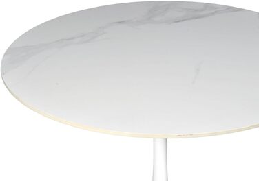 Обідній стіл WEBER INDUSTRIES ISA, круглий, з каменю, 4/5 осіб, діаметр 100 см, білий