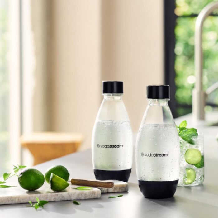 Багаторазові пляшки для води SodaStream Fuse, 0,5 л, подвійна упаковка для спиртних напоїв, Terra, Art і Spring, смаки виробника газованої води - 2 x 0,5 л вода, чорна