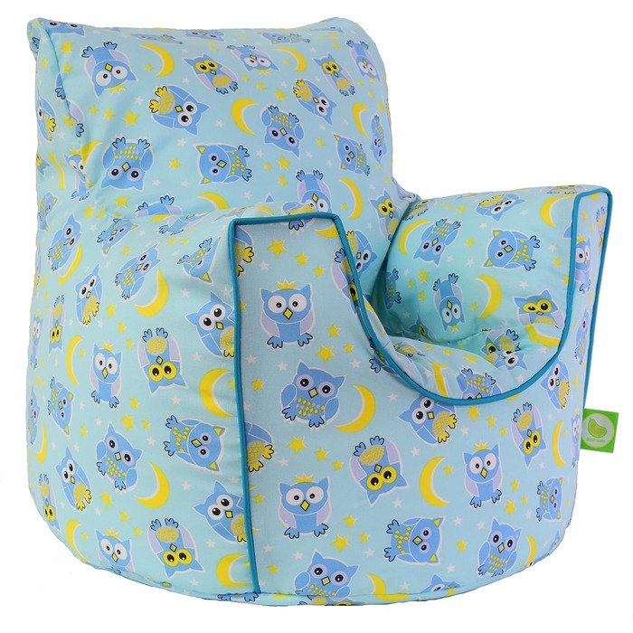 Крісло-мішок Cotton Blue Owl з квасолею