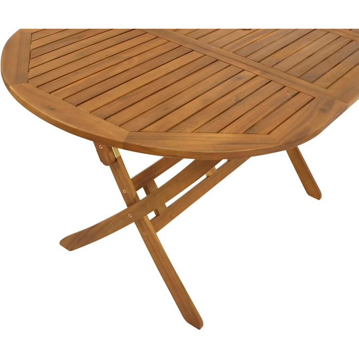 Садовий стіл DEGAMO, розкладний стіл, сільський стиль, 85x160 см, акація, коричневий олійний, сертифікований FSC, складаний, для вулиці