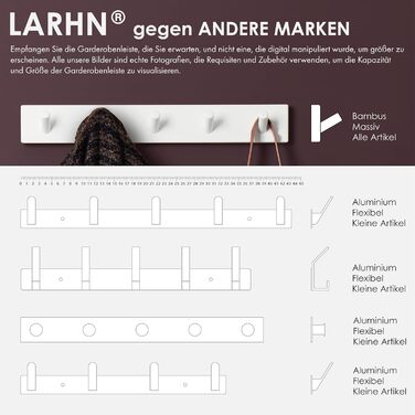 Гачки для верхнього одягу білі (2 шт.) - вішалка біла з 5 гачками - 43 см - гачки для верхнього одягу настінні - настінна вішалка