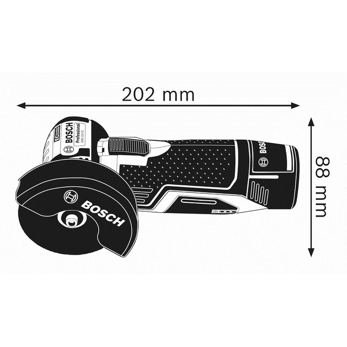 Акумуляторна кутова шліфувальна машина Bosch Professional 12V System GWS 12V-76 (у комплекті 2 відрізні круги Expert for Inox, 1 т