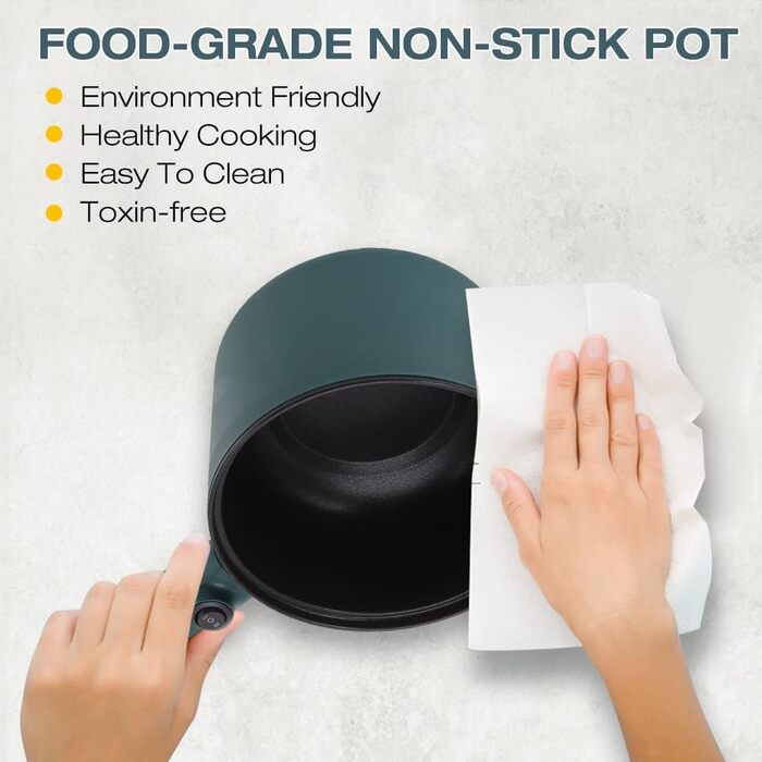 Електрична каструля з кришкою 1.8 л Електрична каструля з локшиною Мультиварка з кришкою Довга електрична плита для подорожей Гуртожиток Швидкий нагрівач Лопатка та яйце