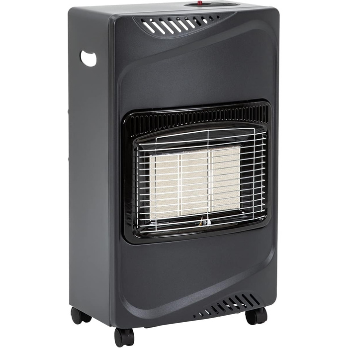 Газовий обігрівач Heidenfeld Inferno GH100, 4200 Вт, газовий обігрівач для використання в приміщенні, газова духовка, газовий обігрівач, газові балони до 15 кг, газовий шланг (чорний)