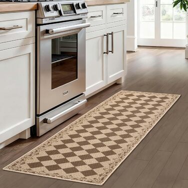 Килимова доріжка Cekene для передпокою, коричневого кольору, 80x200 см, бохо, кухонний килим, що миється, нековзний, джутова, для передпокою, кухні, коридору, спальні, 80 x 200 см, коричневого кольору
