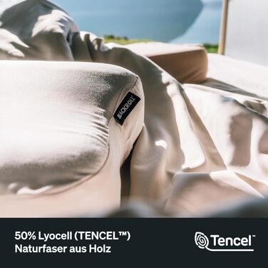 Наволочка BLACKROLL Преміум Комфорт чохол на подушку для відновлення (50 30 см), Tencel Lyocell та CELLIANT, охолоджувальний ефект та повітропроникний колір Білий/Зелений