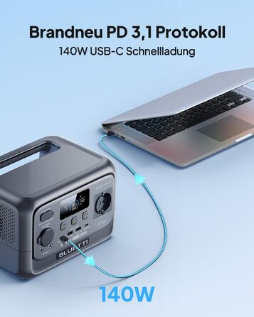 Портативна електростанція BLUETTI Elite 30 V2, акумулятор LFP 288 Втгод, вихідна потужність змінного струму 600 Вт (підйомна потужність 1500 Вт), 0-100 за 70 хвилин, сонячний генератор для кемпінгу, фургонів, відключень електроенергії (сонячна панель опці