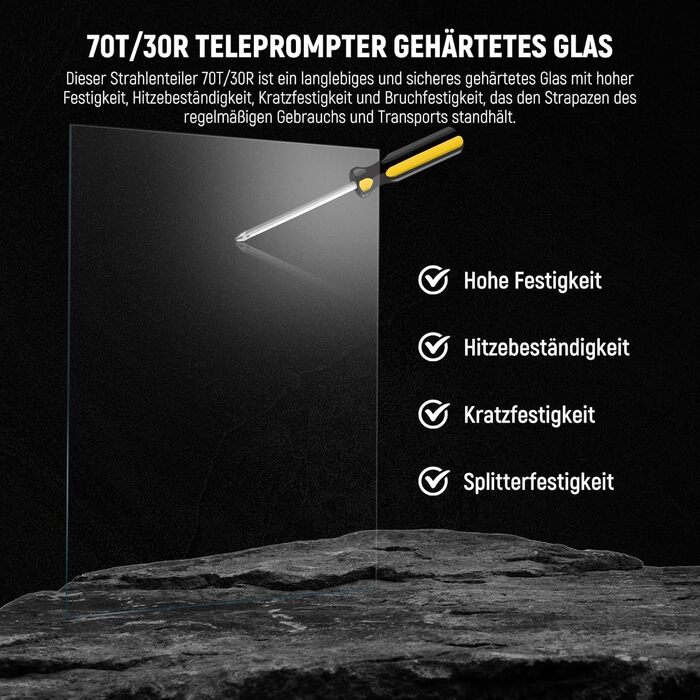 Дюймовий розсіювач променів для телесуфлера DIY, 70T/30R, заміна скла телесуфлера, 12,4&39 x 12,4 x 0,8/31,5 x 31,5 x 0,2 см, загартоване скло промислового класу, NA17, 17-