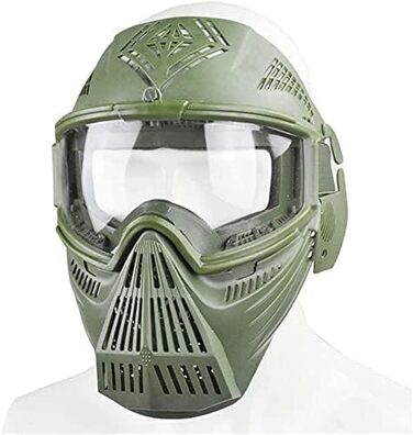 Тактична маска та швидкий шолом, прозорі захисні окуляри для повного обличчя, маска для стрільби з пейнтболу, Хелловін, CS Game OD