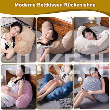 Подушка для спинки ліжка 805015 см, вельветова подушка для читання для ліжка та дивана, подушка для спинки ліжка з підлокітником, велика подушка для спинки дивана, настінна подушка для узголів&39я ліжка з чохлом, який можна прати, бежевий 8051 см