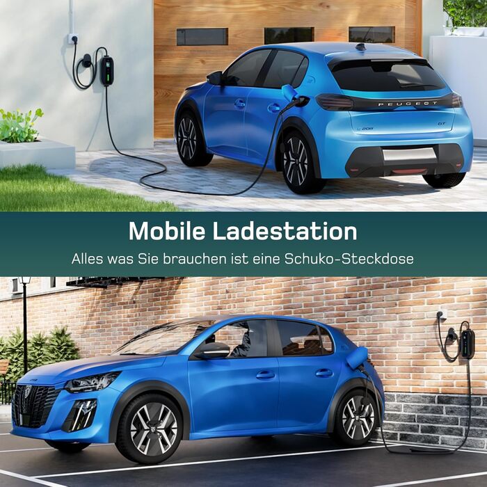 Зарядний кабель типу 2 Schuko 3,68кВт 1-фазний, 8м, 6-16А EV Зарядні пристрої з керованим цифровим дисплеєм для електромобіля, зар