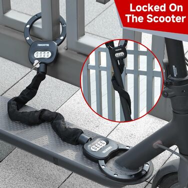 Міцний ланцюговий замок з кодом та чохлом 94 см x 8 мм, 4-значний цифровий код вологостійкий, захист від прослуховування та корозії для електросамокатів, велосипедів, мотоциклів. Надійний кодовий замок з ланцюгом та чохлом.