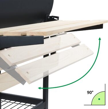 Візок для вугілля BBQ-Toro з кришкою Ø 80 x (L) 42 см Візок для вугілля преміум-класу мобільний, вкл. термометр, підставка для під