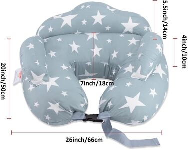 Подушка для годування Chilling Home, подушка для вагітних, подушка для сну на боці для дитини, подушка для вагітних з бавовняним чохлом для подушки для годування, регульована подушка, подушка для годування для вагітних, немовля, синьо-біла зірка