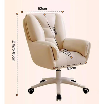 Крісло для домашнього офісу, оксамитове крісло, поворот на 360, регульована висота, ергономічне офісне крісло, крісло-косметика, обертове крісло, дихаюче, для кабінету/спальні, витримує до 120 кг (біле), 52x44x85 см
