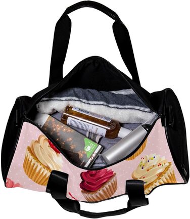 Спортивна сумка, маленька дорожня сумка, сумка для шопінгу та йоги, рожева з принтом Фрукти-Кекси, сумка для фітнесу на відкритому повітрі, сумка-шопер