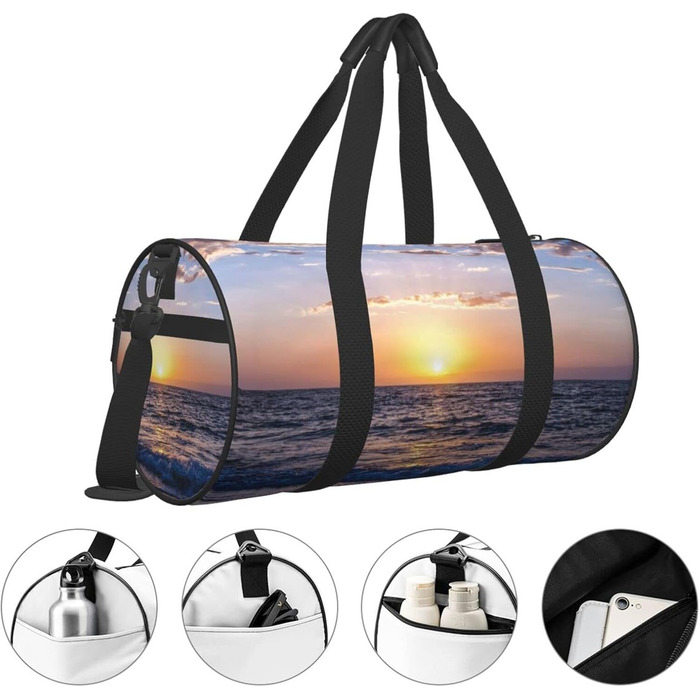 Спортивна сумка, дорожня сумка, пляжна сумка, з принтом, сумка на нічліг, чорна, універсальний розмір, сумка для подорожей