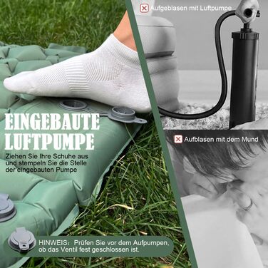 Ультралегкий килимок/надувний матрац для кемпінгу - Самонадувальний кемпінговий матрац (зелений)