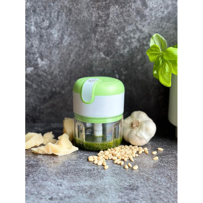 Подрібнювач з USB-портом, міні-кухонний комбайн - Multi-Chopper - Акумуляторна батарея - Crush, Cut & Chop, білий, 3 Seconds Chopper -