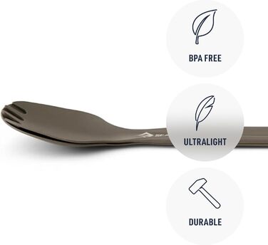 Набір столових приборів Frontier Ultralight - Довга ручка - 1 особа, 2 предмети - Кемпінгова ложка та лопатка тримач - Кемпінговий посуд з твердого анодованого алюмінію - Гладке та матове покриття - Ложка та лопатка 32 г з довгою ручкою