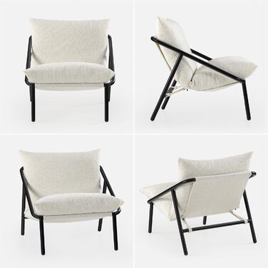 Крісло-шезлонг Zinus Ada, букле, металевий каркас з подушками з подрібненого пінопласту