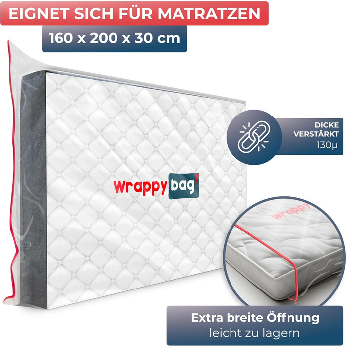 Захисний пластиковий чохол для матраців Доступний у 5 розмірах Водонепроникний та стійкий до розривів чохол для зберігання Для переміщення, зберігання та транспортування 90x200, упаковка з 2 шт. (90 x 200 см, 2 шт.)