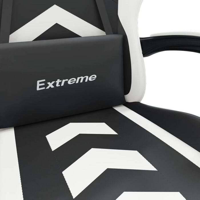 Зручне ігрове крісло з регульованим сидінням та функцією нахилу спинки - Чорний/Білий - Штучна шкіра - 57,5 x 59,5 x (121-131) см Ігрове крісло, модель 3143895