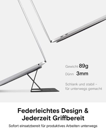 Підставка для ноутбука MOFT, складана підставка для ноутбуків та макбуків з 2 регульованими кутами нахилу, покращує поставу, сумісна з MacBook Air, MacBook Pro 11-16, самоклеюча - Затуманені бухти