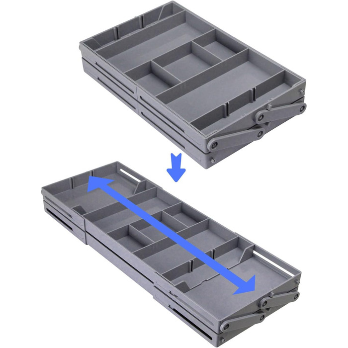 Органайзер для косметики, складаний контейнер різних розмірів, розширюваний настільний лоток для ювелірних виробів, канцелярського приладдя, аксесуарів для волосся, пластиковий (2 яруси) для повсякденного використання