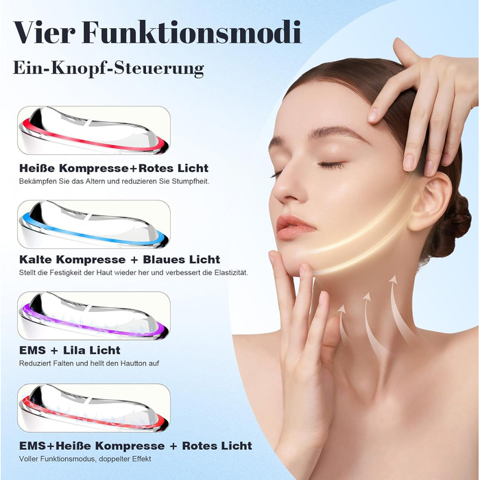 Електричний масажер для обличчя з холодним теплом Robofun Gua Sha з 3 вібраціями та РК-екраном, червоний, синій, фіолетовий, масажер для обличчя проти зморшок проти старіння