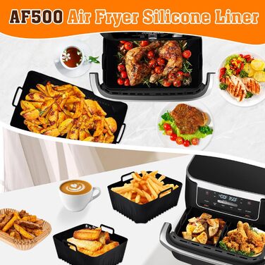 Силіконова форма для аксесуарів для фритюрниці Ninja AF500EU - Термостійка фритюрниця 3PCS Силіконова форма для фритюрниці Ninja Foodi Flexdrawer 10.4 л AF500DE силіконові форми, які легко чистити. 3 шт. силіконова форма