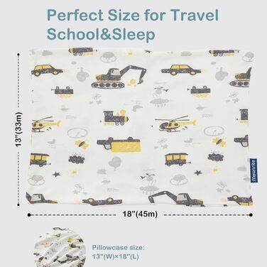 Дитяча подушка Moonrite з наволочкою, 100 бавовна, м'яка, дихаюча, можна прати, маленька подушка для малюків і дітей для ліжка, мі