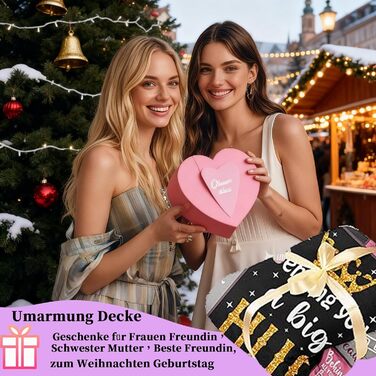 Подарунки для дівчини, плед для обіймів, подарунки для найкращої подруги, подарунок дівчині на день народження, подарунки для жінок, дівчини, сестри, мами на Різдво, день народження, рожевий подарунковий плед для обіймів 200x150 см