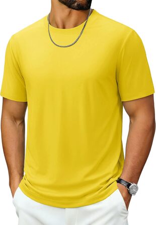 Чоловіча футболка CAVVA UV UPF80 з короткими рукавами, функціональна, дихаюча, з круглим вирізом, жовтого кольору, XL
