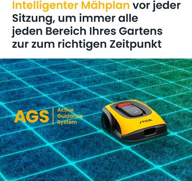 Газонокосарка-робот без обмежувального дроту, до 300 м, до 2 зон косіння, Інтелектуальний план косіння для точної навігації, Пакет даних протягом усього терміну служби, Планування через додаток STIGA ROBOT A300, 300