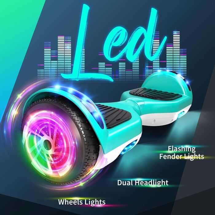 Яскравий та безпечний самобалансуючий ховерборд SISIGAD HY-A12C 6,5-дюймовий