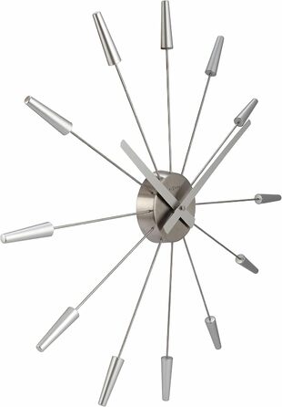 Настінний годинник techno line XXL NeXtime Plug Inn Silver 261 ZI, дерево, 60х60х4.2 см